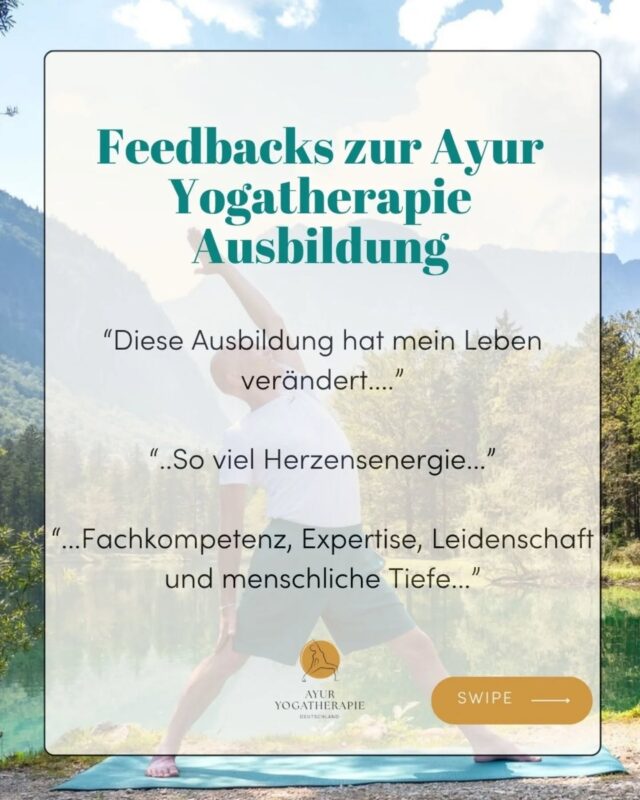 ✨ Wenn eine Ausbildung nicht nur weiterbildet – sondern transformiert.
Wissen ansammeln ist das eine. Doch es zu verkörpern, sich einzulassen, es in den eigenen Körper hineinzunehmen – das verändert alles.
Genau das ist es, was wir heute brauchen: nicht noch mehr Information, sondern gelebte Erfahrung. Verkörperte Weisheit. Und ein ehrliches Gespür für das, was heilt. 

Wir freuen uns sehr über das Feedback unserer AusbildungsteilnehmerInnen -  Sie erzählen von tiefem Lernen, Wandlung und dem Geschenk, sich selbst und andere neu zu begegnen.

✨️Swipe durch die Erfahrungen – vielleicht spürst Du: Dein Platz ist schon da.

🕊️ Die neue Ausbildung startet bald – und es gibt noch wenige freie Plätze.
Mehr Infos & Stimmen findest Du auf unserer Website – Link in Bio.

#ayuryogatherapie #yogatherapieausbildung #yogatherapie #körperweisheit #yogalehrerausbildung #heilarbeit #traumasensitiv #spiraldynamik #achtsamkeit #achtsamleben #ganzheitlichegesundheit #nadi #faszienarbeit #ayurveda #yogaausbildung #authentischeryogaweg #körperundseele #heilwerden #achtsameryogastil